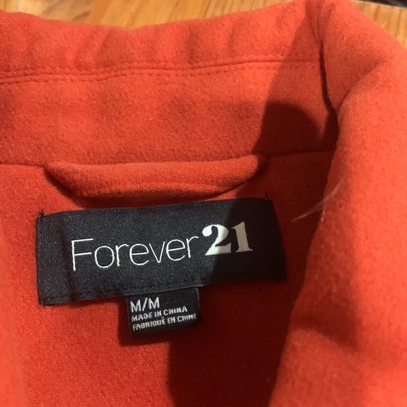 Forever 21 - NWOT Women’s Orange Peacoat - Size Medium - Picture 4 of 6